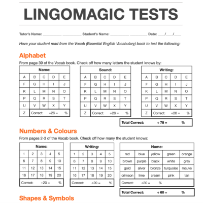 LingoMagic Tutoring Tests